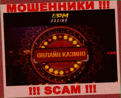 Вид деятельности интернет-мошенников PM Casino - это Casino, но помните это обман !!!