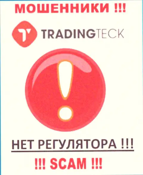 На онлайн-ресурсе мошенников TradingTeck Com нет ни одного слова о регулирующем органе указанной компании !