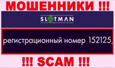 Регистрационный номер Slot Man - сведения с web-портала: 152125