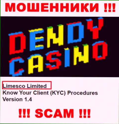 Сведения про юридическое лицо мошенников DendyCasino - Limesco Ltd, не обезопасит Вас от их загребущих лап
