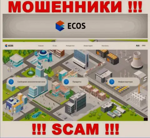 Сервис организации ECOS, заполненный фальшивой информацией