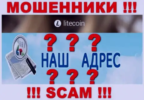 На портале LiteCoin мошенники не указали официальный адрес регистрации организации