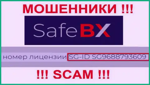 SafeBX Com, запудривая мозги клиентам, представили на своем информационном сервисе номер своей лицензии