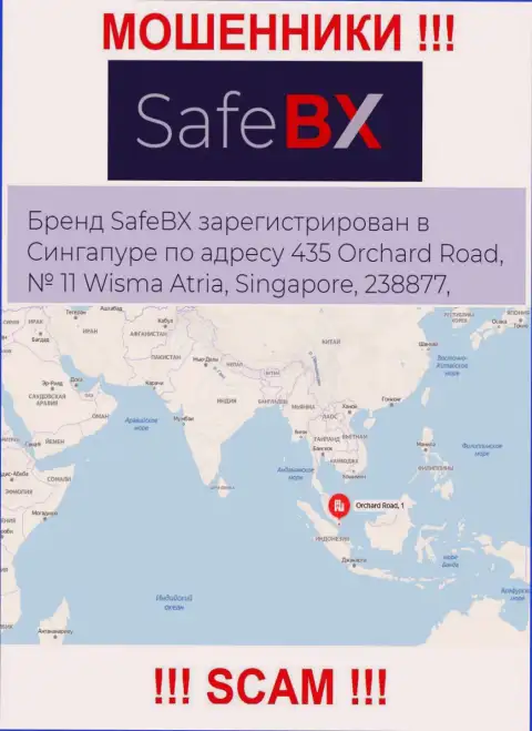 Не взаимодействуйте с конторой SafeBX - указанные internet мошенники спрятались в оффшорной зоне по адресу - 435 Orchard Road, № 11 Wisma Atria, 238877 Singapore