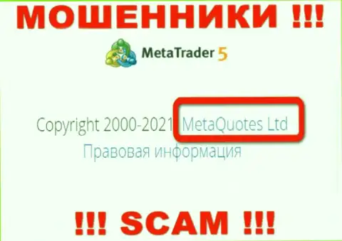 MetaQuotes Ltd - это организация, управляющая лохотронщиками МТ5