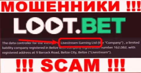 Вы не сможете уберечь собственные денежные активы связавшись с конторой LootBet, даже в том случае если у них есть юр. лицо Livestream Gaming Ltd