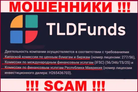 Деятельность компании TLDFunds Com крышуется регулятором-мошенником - IFSC