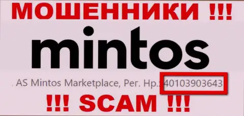 Регистрационный номер Mintos Com, который мошенники разместили на своей интернет странице: 4010390364