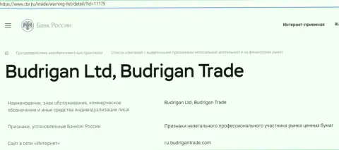 Воры BudriganTrade Сom попали в черный список Центробанка России