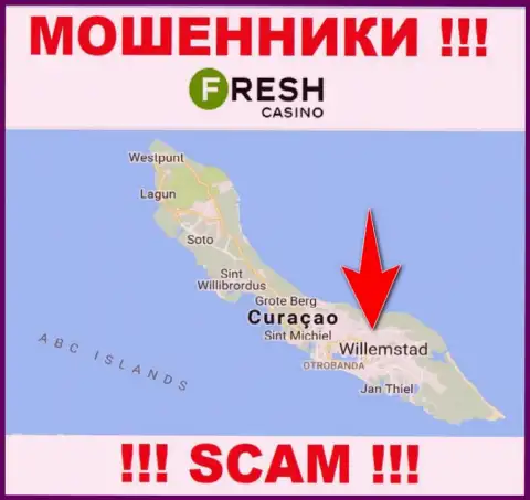 Curaçao - вот здесь, в офшорной зоне, зарегистрированы internet кидалы FreshCasino