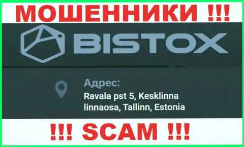 Избегайте взаимодействия с компанией Bistox Holding OU - данные интернет мошенники указали ложный юридический адрес