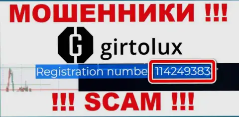 Girtolux обманщики всемирной сети интернет !!! Их регистрационный номер: 114249383