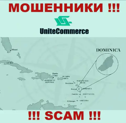 Unite Commerce расположились в офшорной зоне, на территории - Commonwealth of Dominica