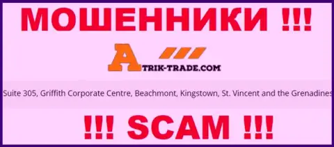 Зайдя на интернет-сервис Atrik-Trade сможете увидеть, что зарегистрированы они в оффшоре: Suite 305, Griffith Corporate Centre, Beachmont, Kingstown, St. Vincent and the Grenadines - это МОШЕННИКИ !!!
