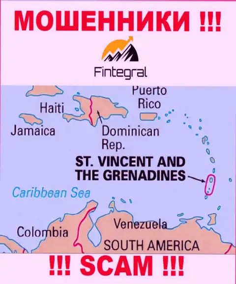 Сент-Винсент и Гренадины - именно здесь официально зарегистрирована неправомерно действующая организация Fintegral World