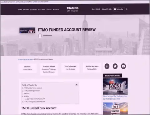Обзор мошеннических комбинаций FTMO Com, взятый на одном из порталов-отзовиков