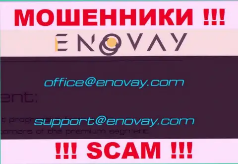 Электронный адрес, который жулики EnoVay показали на своем web-сайте