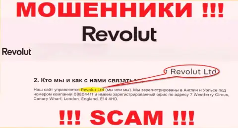 Revolut Ltd - это компания, которая руководит интернет-мошенниками Револют Лтд