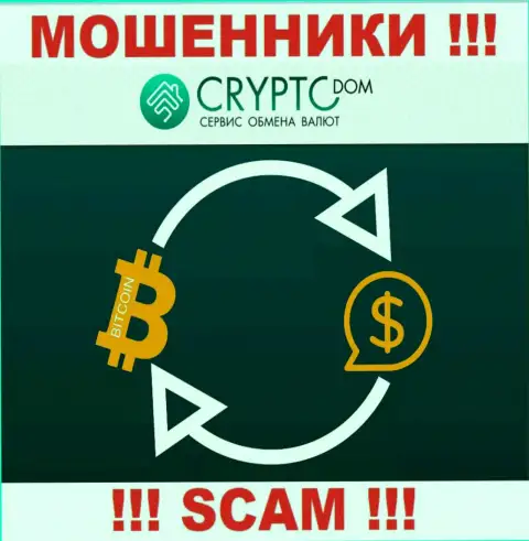 В сети internet промышляют мошенники CryptoDom, тип деятельности которых - Конвертация электронных валют