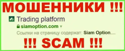 SiamOption Com - это МОШЕННИКИ ! SCAM !!!