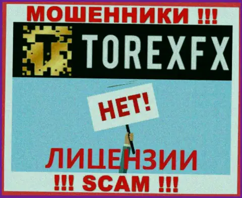 Мошенники TorexFX промышляют противозаконно, так как не имеют лицензии !